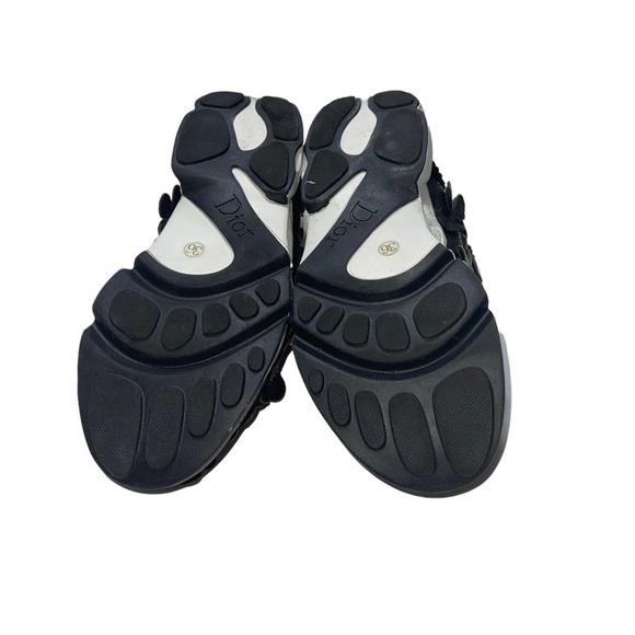 DIOR FUSION Sneakers Black Leather Textile Floral Canvas Shoes size 5.… - Picture 12 of 12